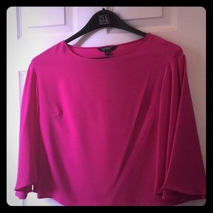 Lauren polyester hot pink batwing sleeve blouse